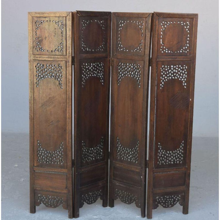 Chinese Screen in Wood and Inlay, Early 20th Century at 1stDibs