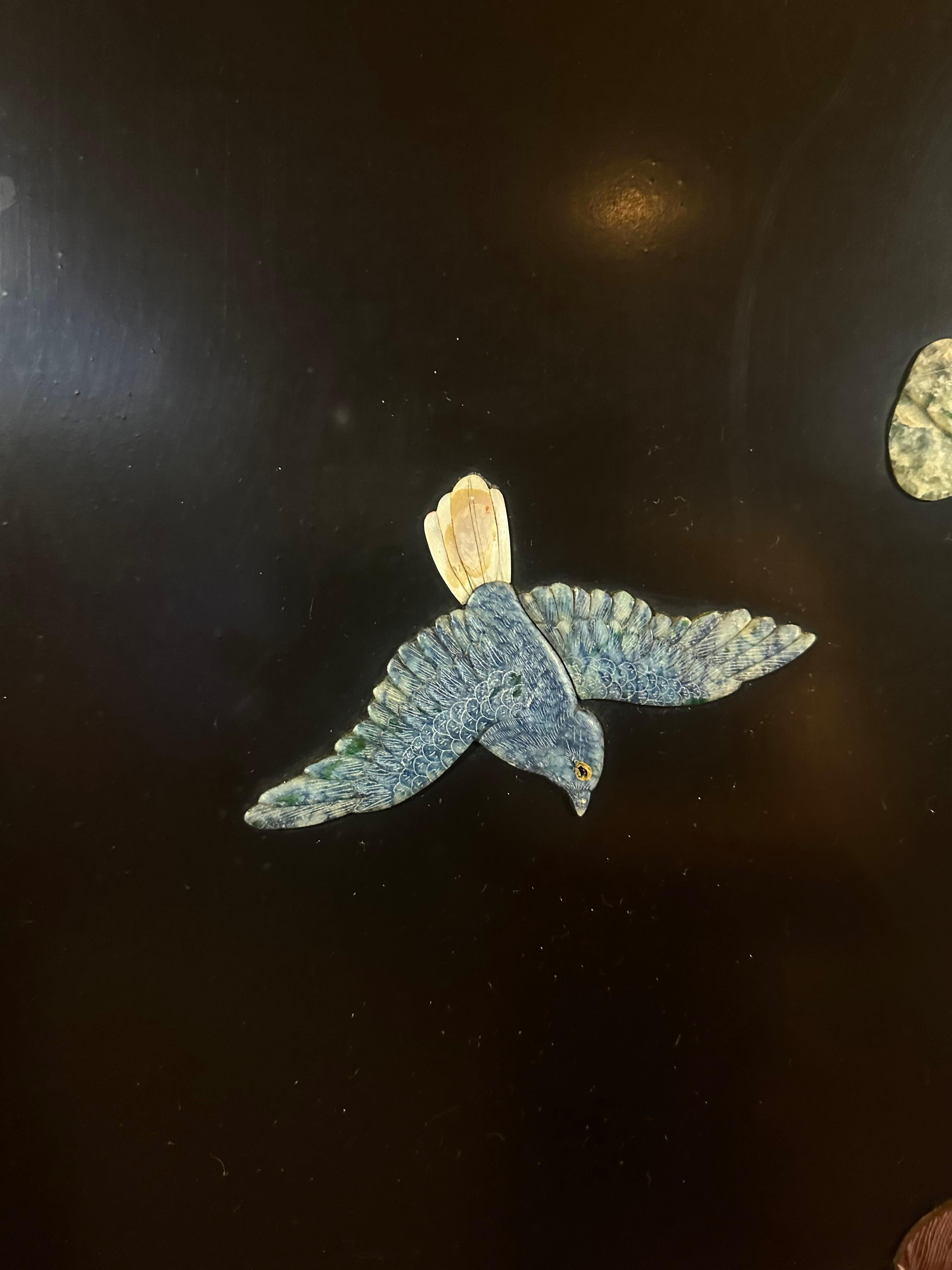 Chinese Screen with Semi-Precious Stone For Sale 5