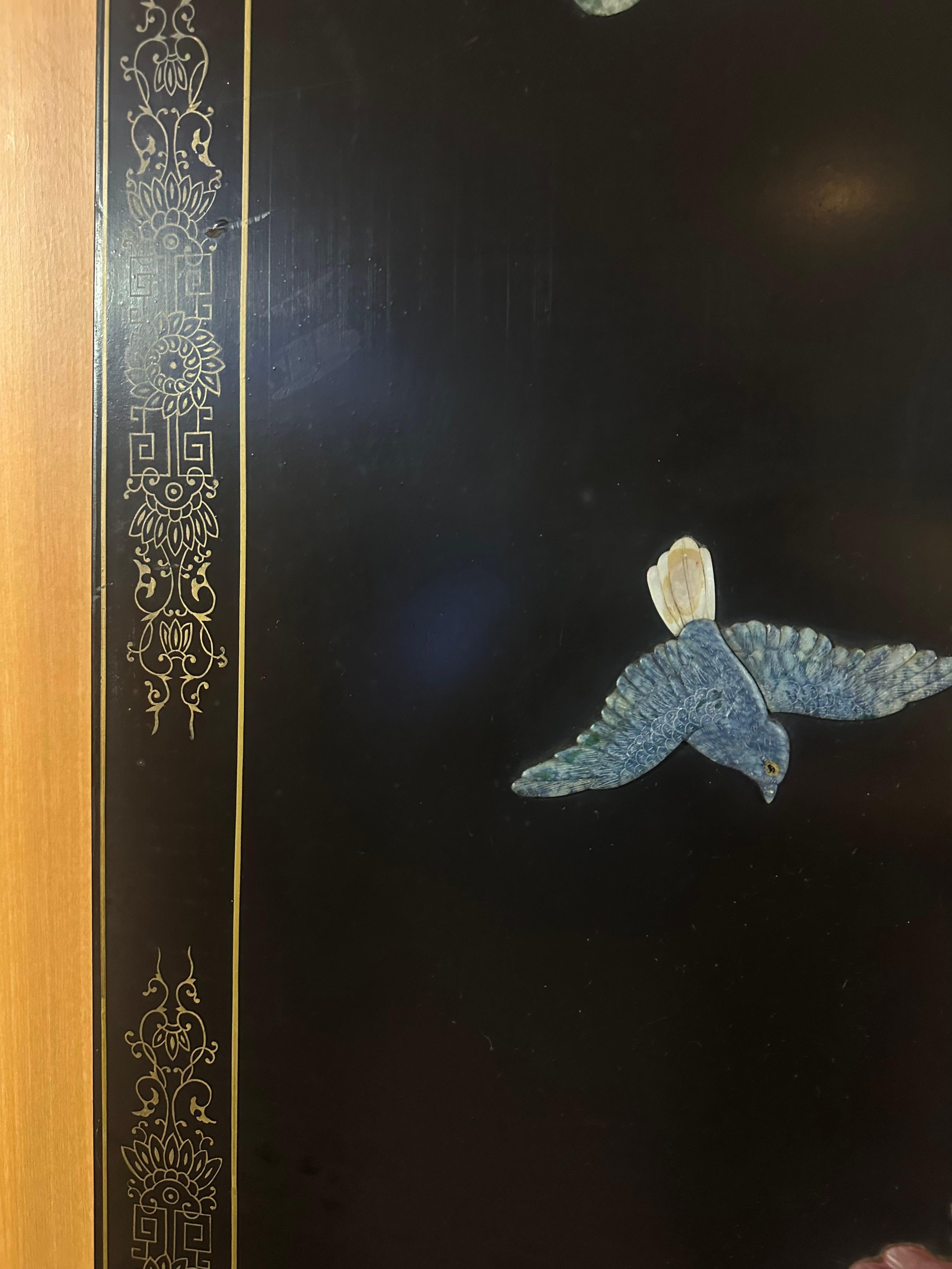 Chinese Screen with Semi-Precious Stone For Sale 6