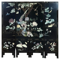 Chinese Screen with Semi-Precious Stone