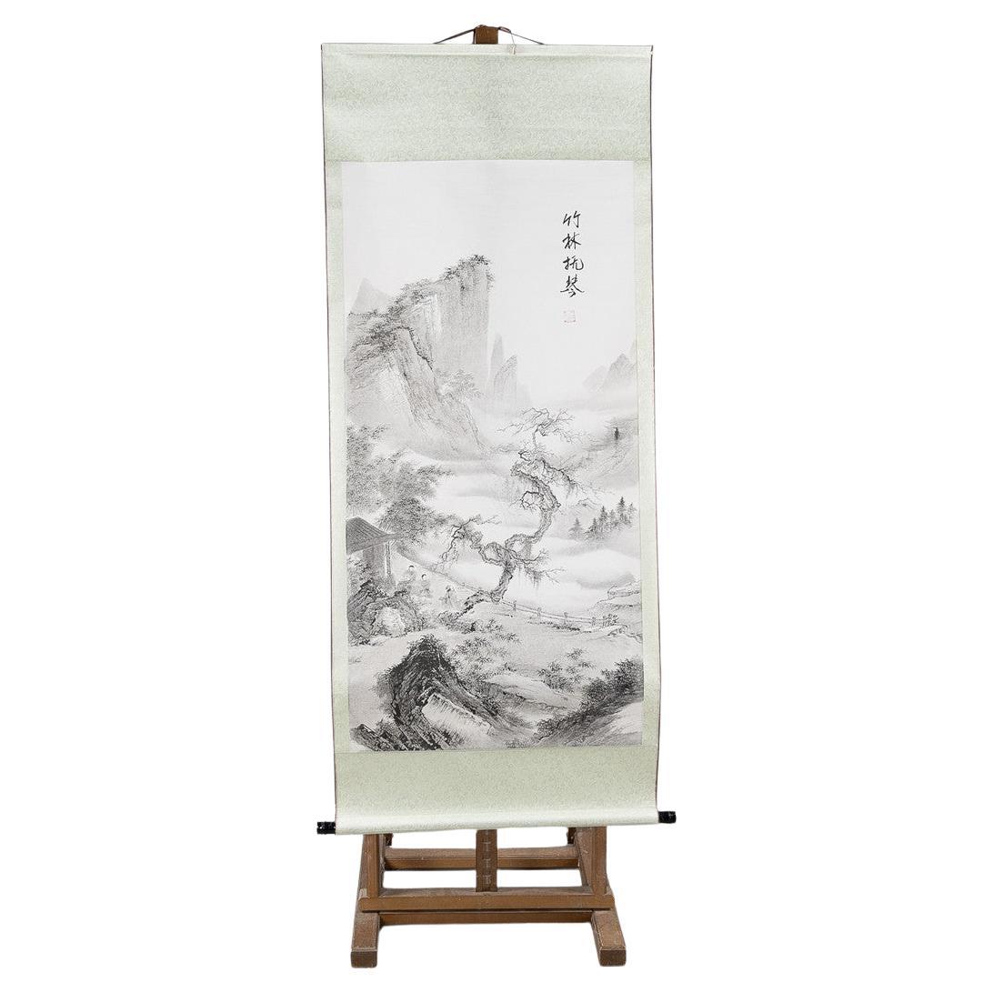 Qing Chinese Scroll Painting Of A Landscape For Sale