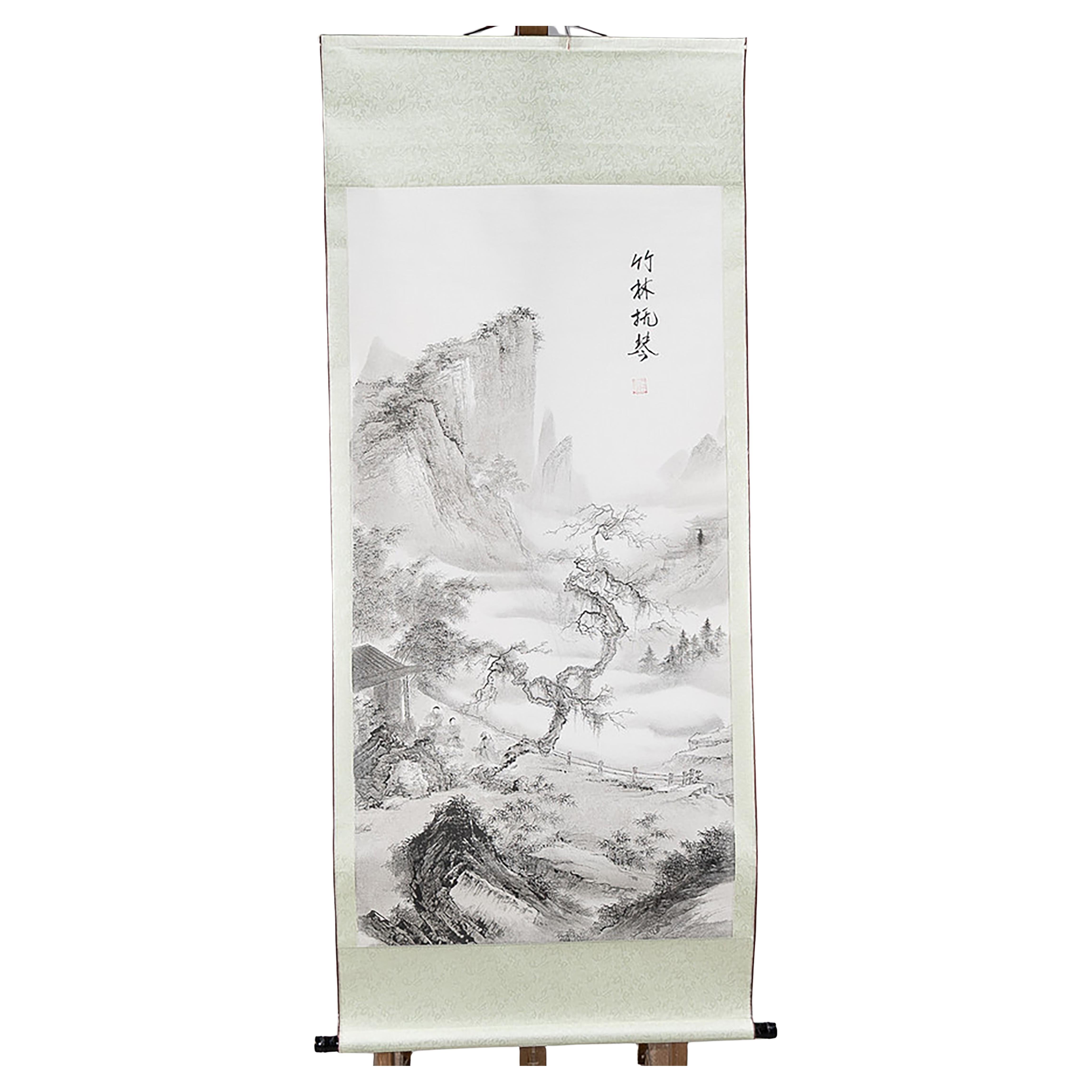 Chinese Scroll Painting Of A Landscape For Sale