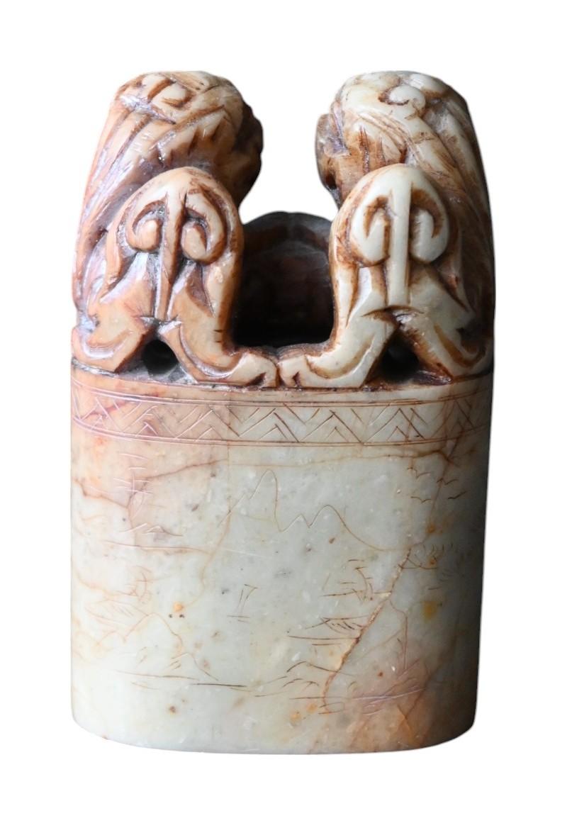 Stone Chinese Seal Carved In Steatite, 19th Century For Sale