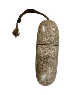 Chinese Shagreen Covered Eyeglass Case in Natural Grey