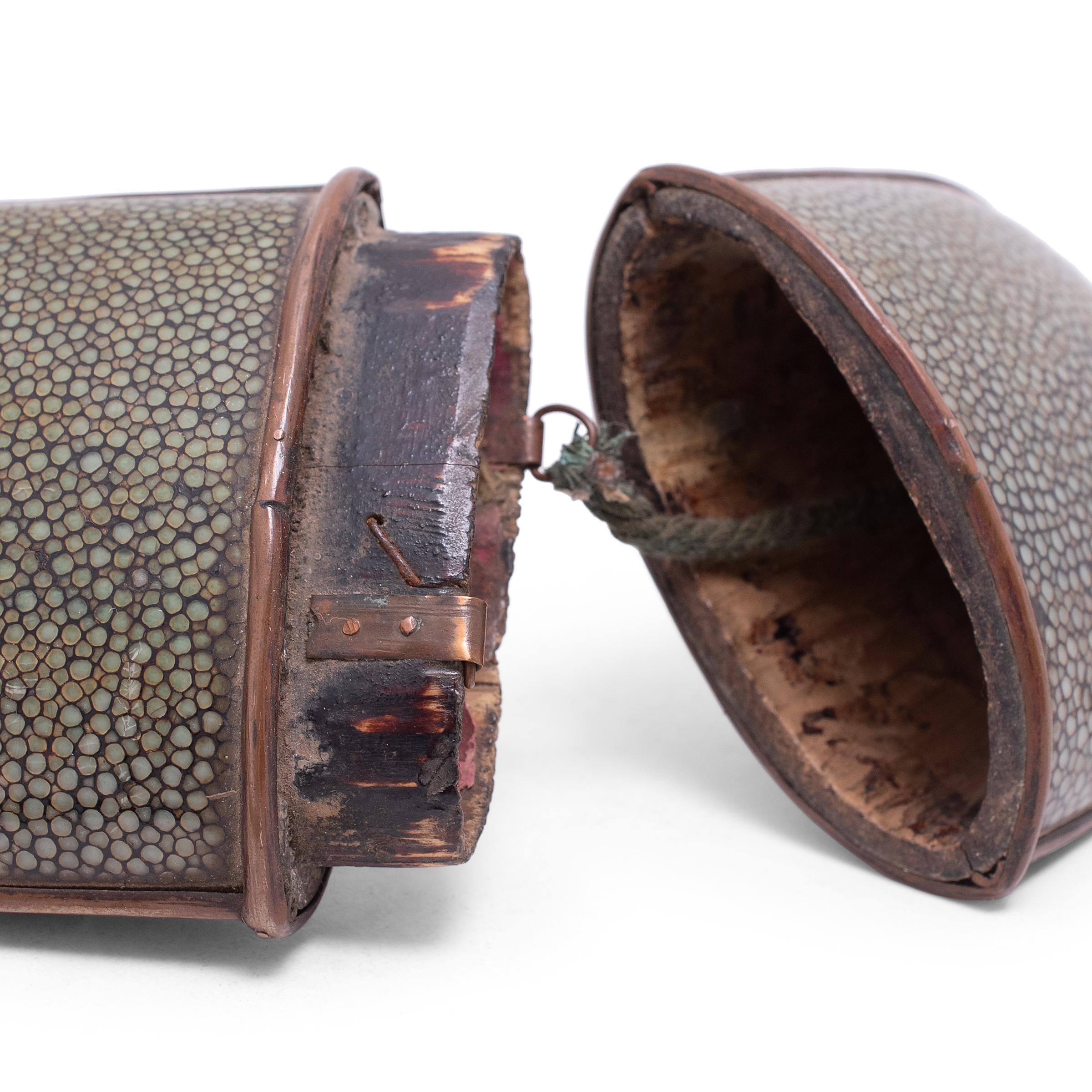 Chinese Shagreen Glasses Case with Tassels, circa 1900 In Good Condition For Sale In Chicago, IL