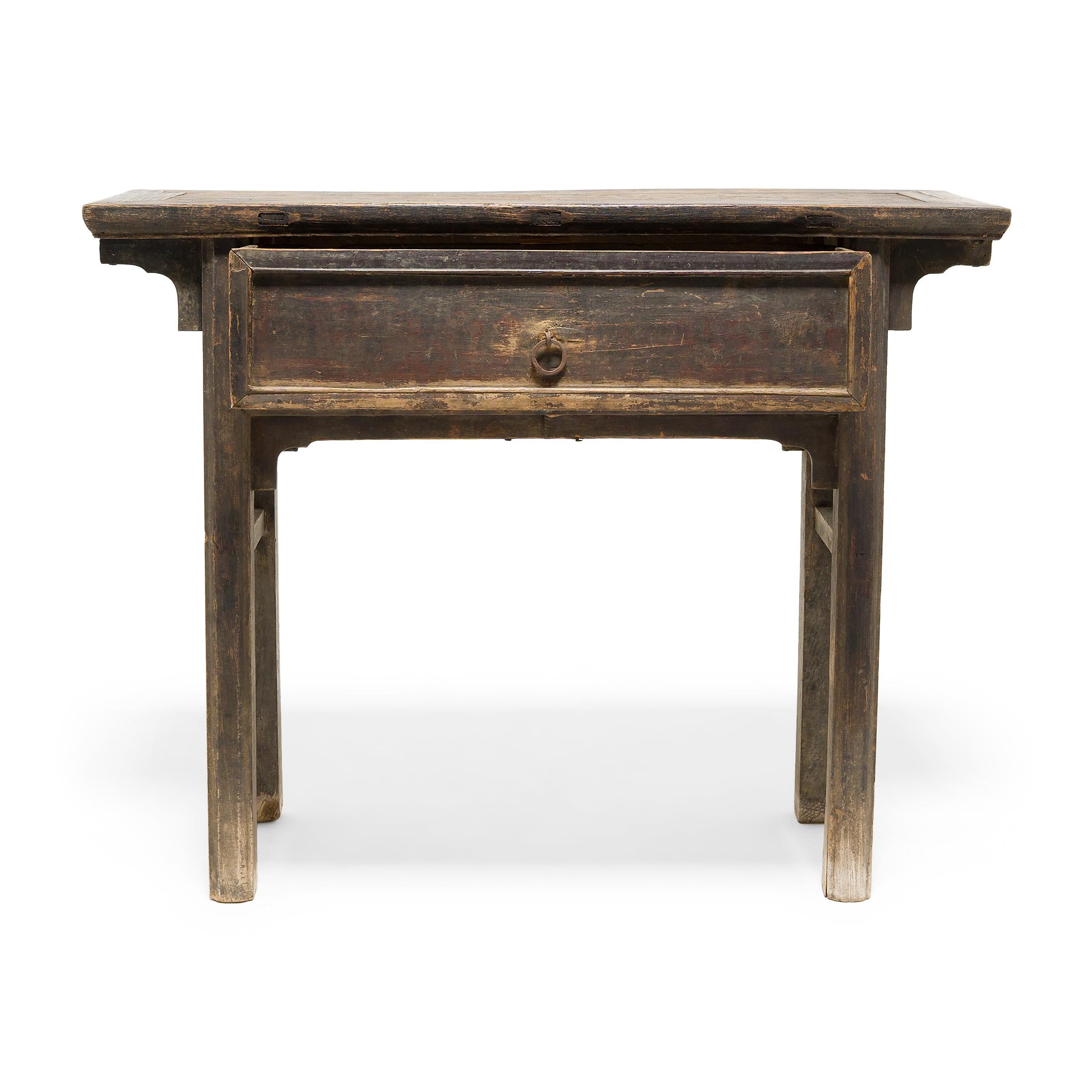 Elm Chinese Shallow Offering Table, c. 1800 For Sale