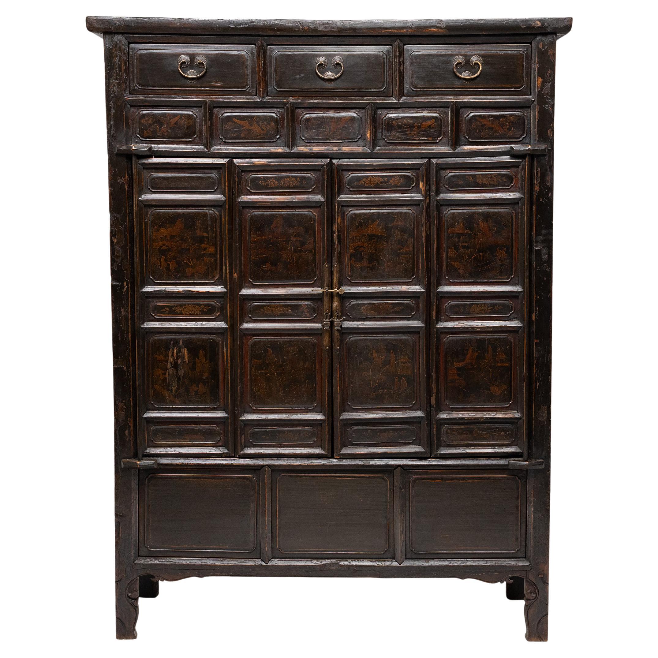 Chinese Shanxi Paneled Cabinet, c. 1850 For Sale