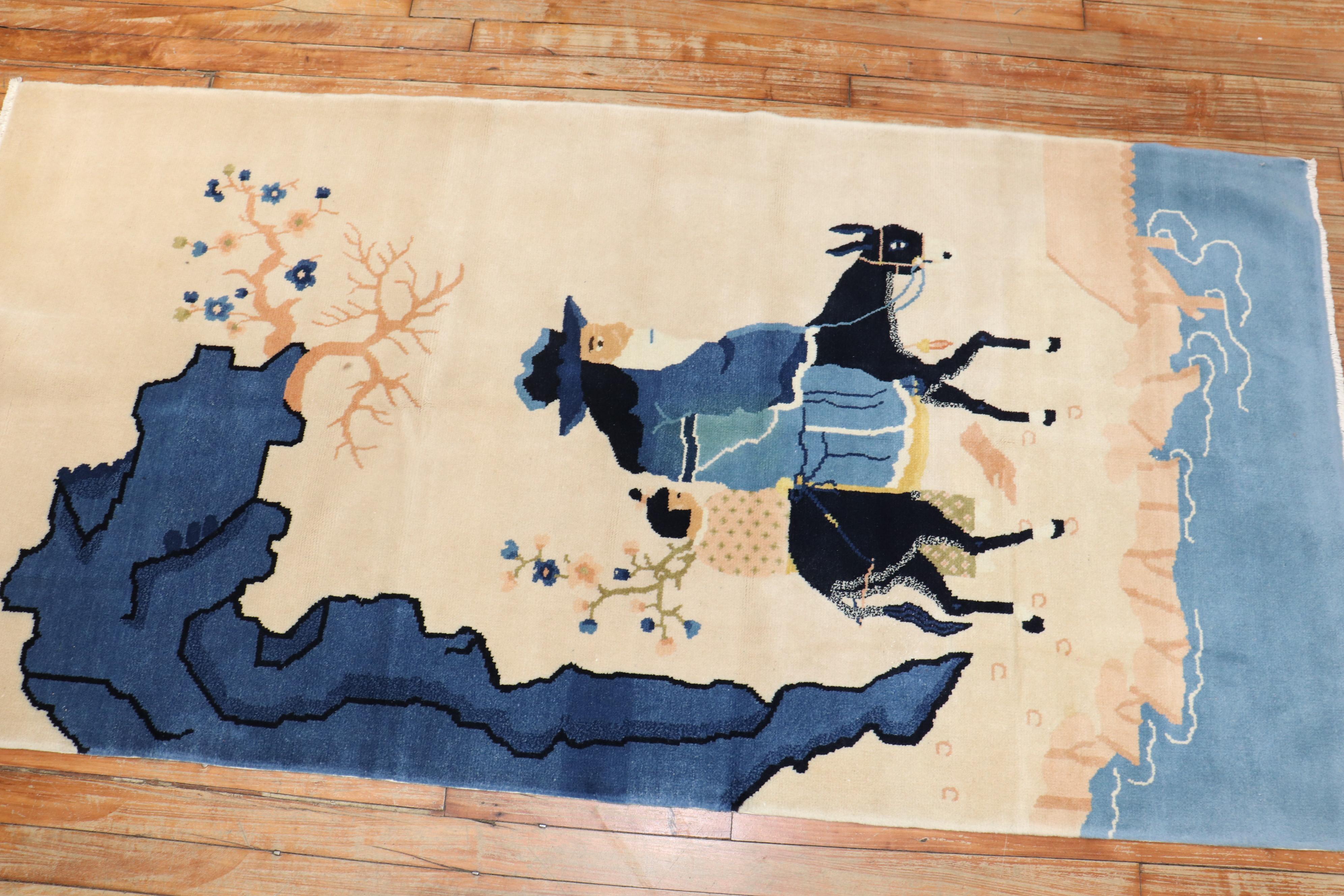 Laine Tapis pictural Mule berger chinois en vente