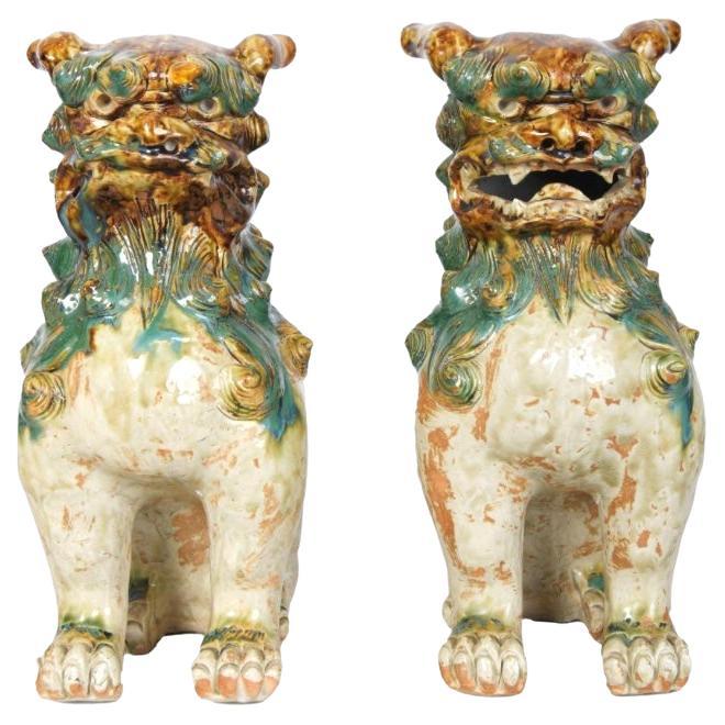 Chinese Shisa Foo Dog Figurines, A Pair For Sale 4