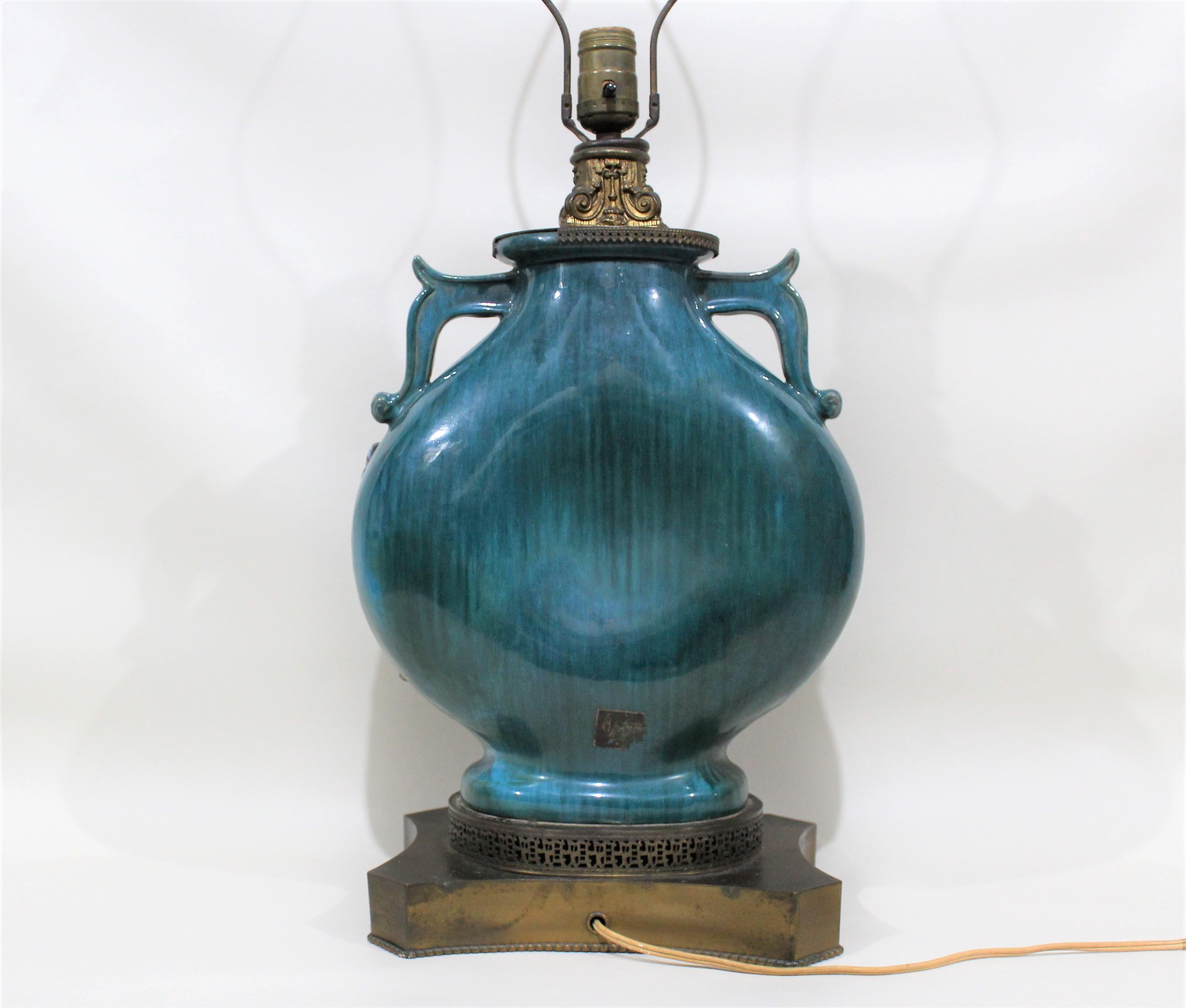 Chinese Shiwan Figural Pottery Lamp For Sale 6