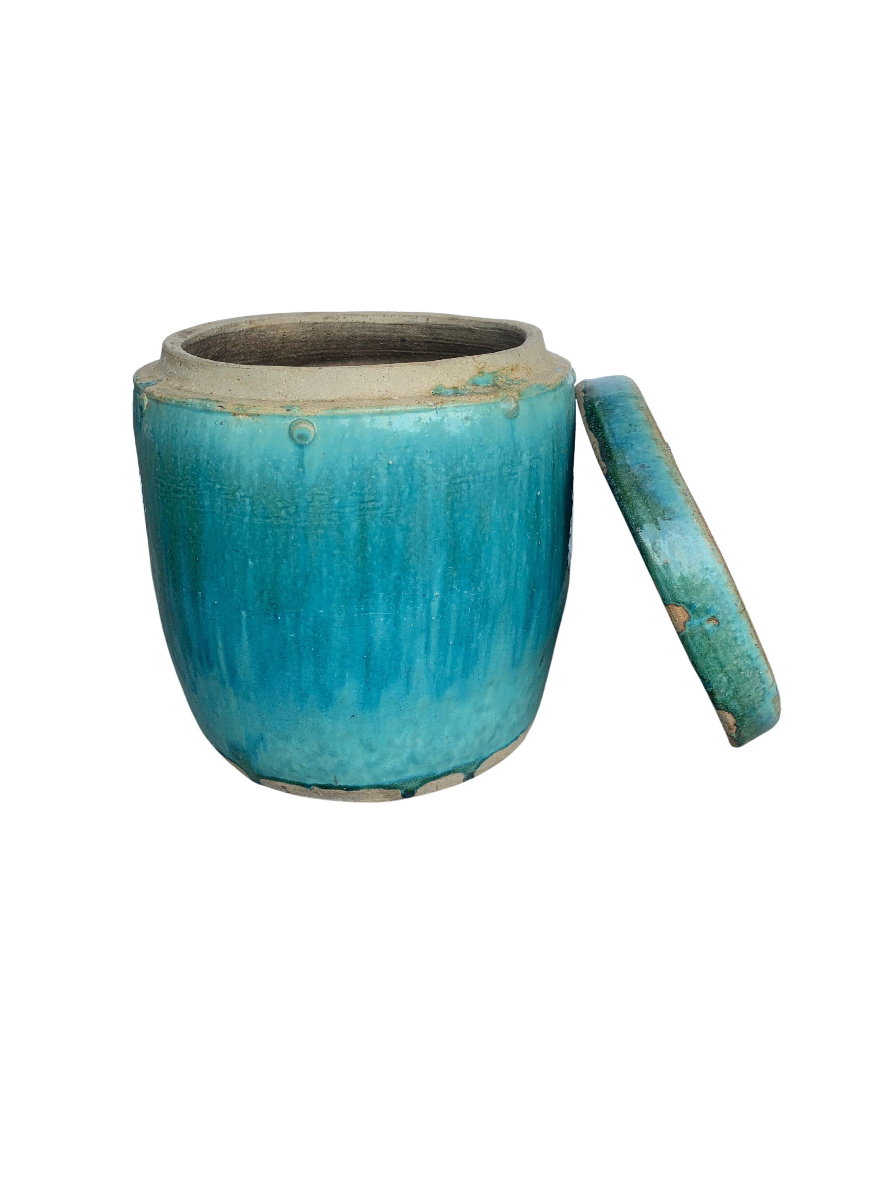 Qing Chinese Shiwan Glazed Ceramic Jar / Planter, c. 1900 For Sale