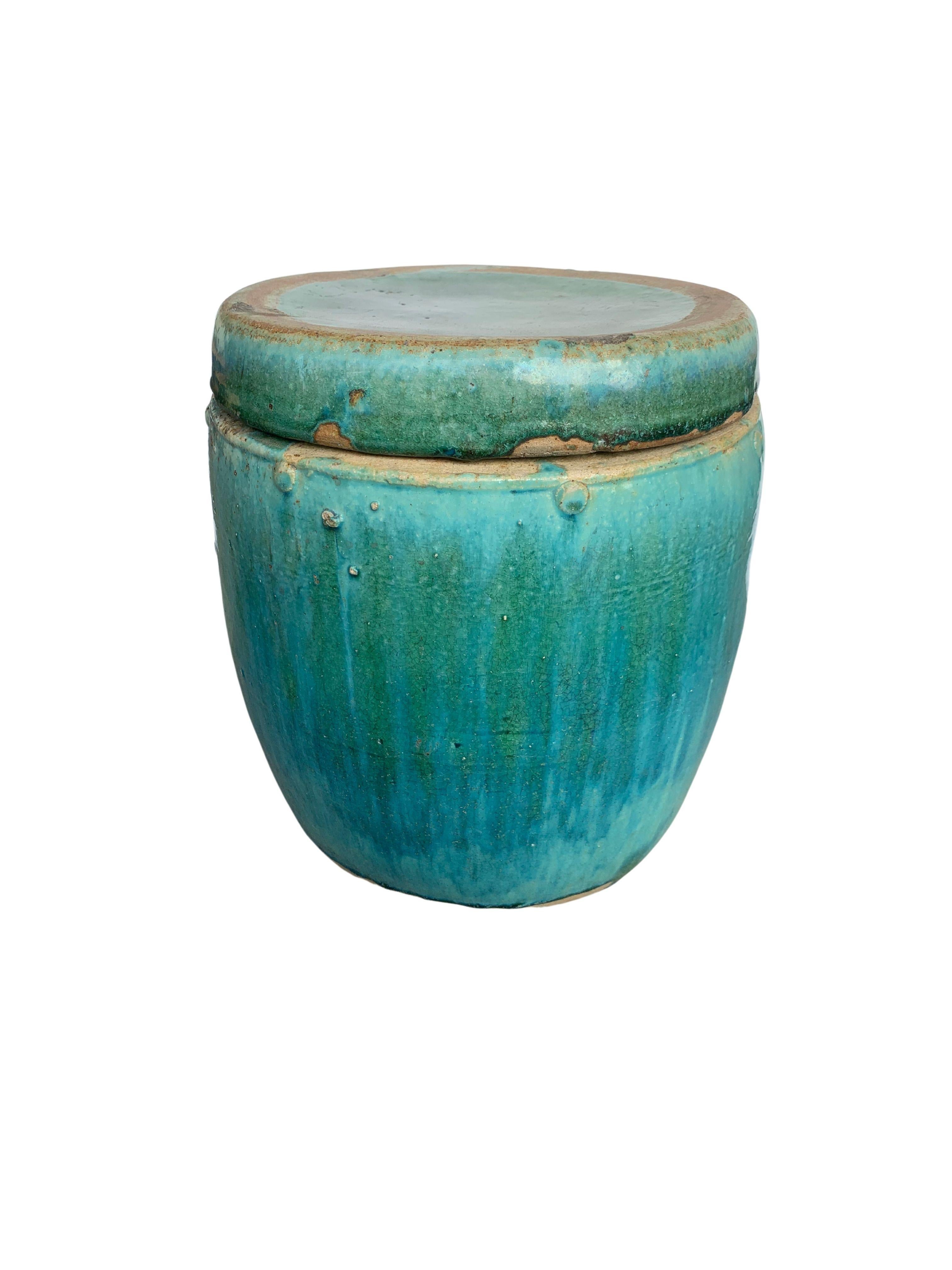 20th Century Chinese Shiwan Glazed Ceramic Jar / Planter, c. 1900 For Sale