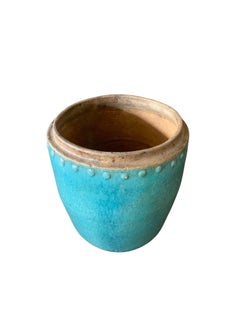 Chinese Shiwan Green & Blue Glazed Ceramic Jar / Planter, c. 1900