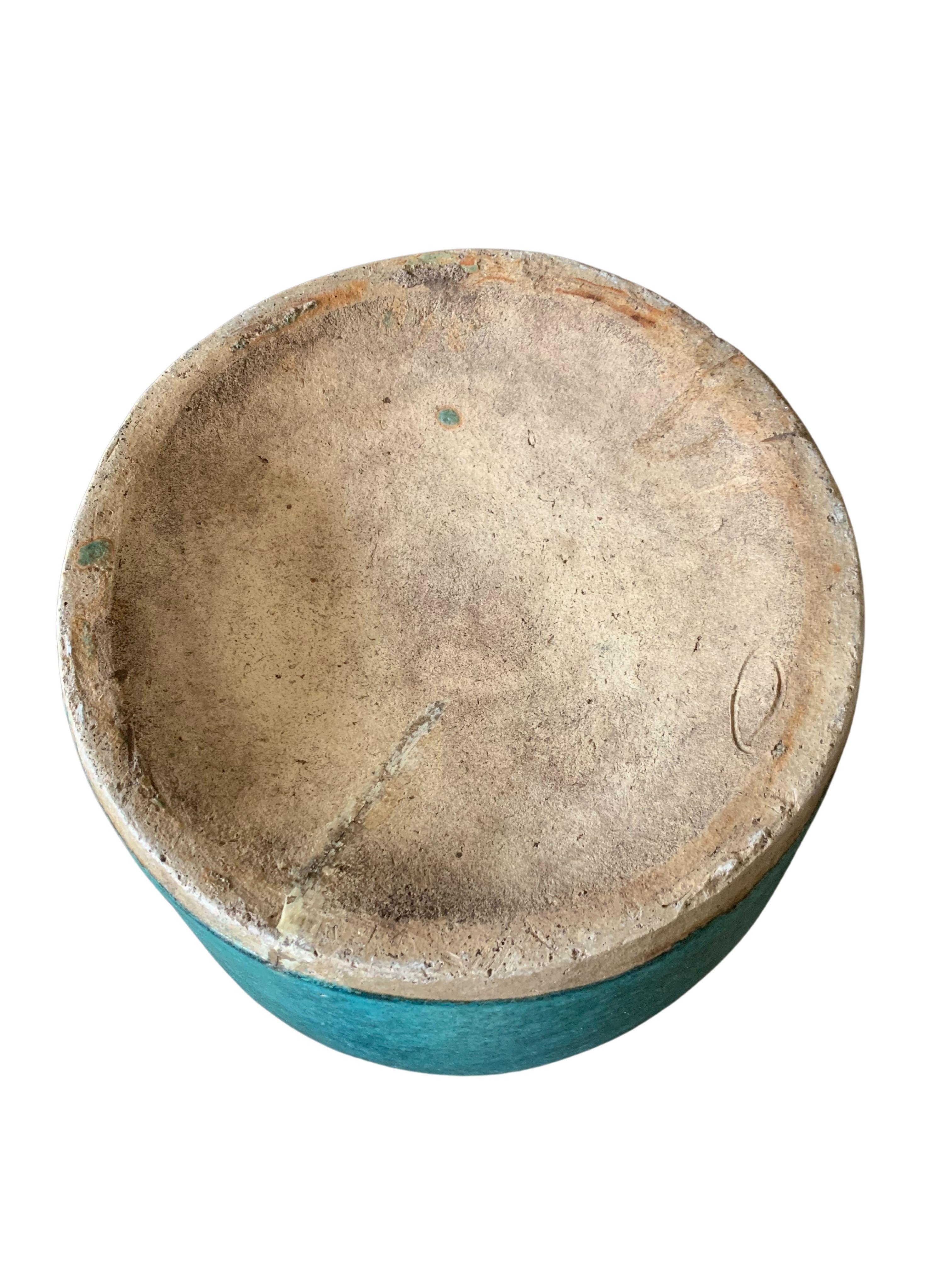 Chinese Shiwan Green & Blue Glazed Ceramic Jar / Planter, c. 1900 For Sale 2