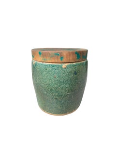 Chinese Shiwan Green Glazed Ceramic Jar / Planter, c. 1900