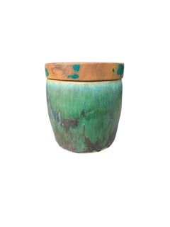 Chinese Shiwan Green Glazed Ceramic Jar / Planter, c. 1900