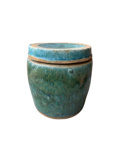 Chinese Shiwan Green Glazed Ceramic Jar / Planter, c. 1900
