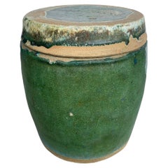 Chinese Shiwan Green Glazed Ceramic Jar / Planter, c. 1900