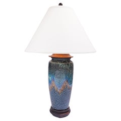 Chinese Shiwan stoneware vase lamp, c. 1912-20