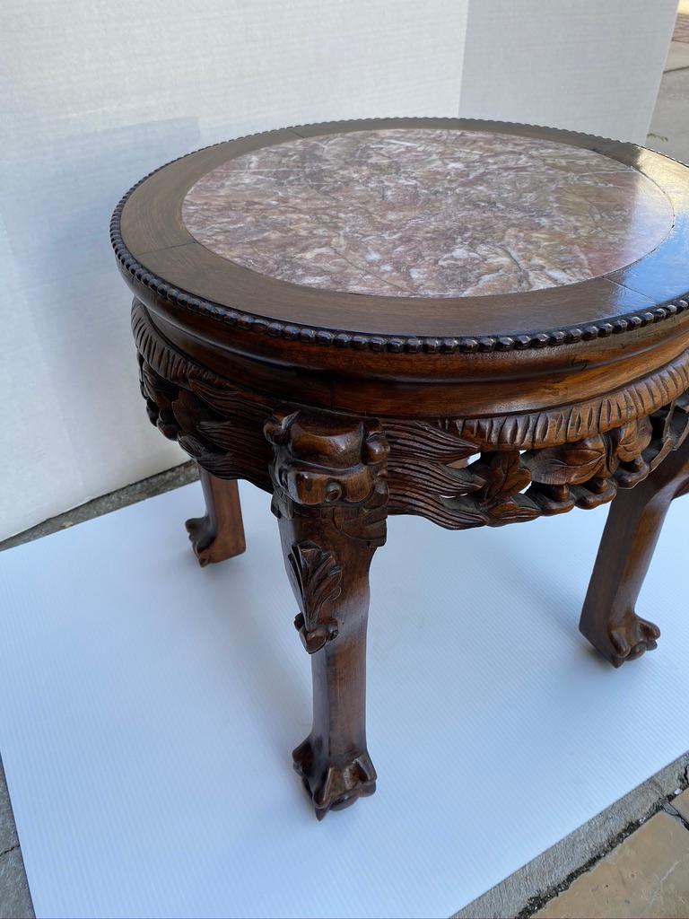 Chinese Short Side Table Mahogany In Good Condition For Sale In Sarasota, FL
