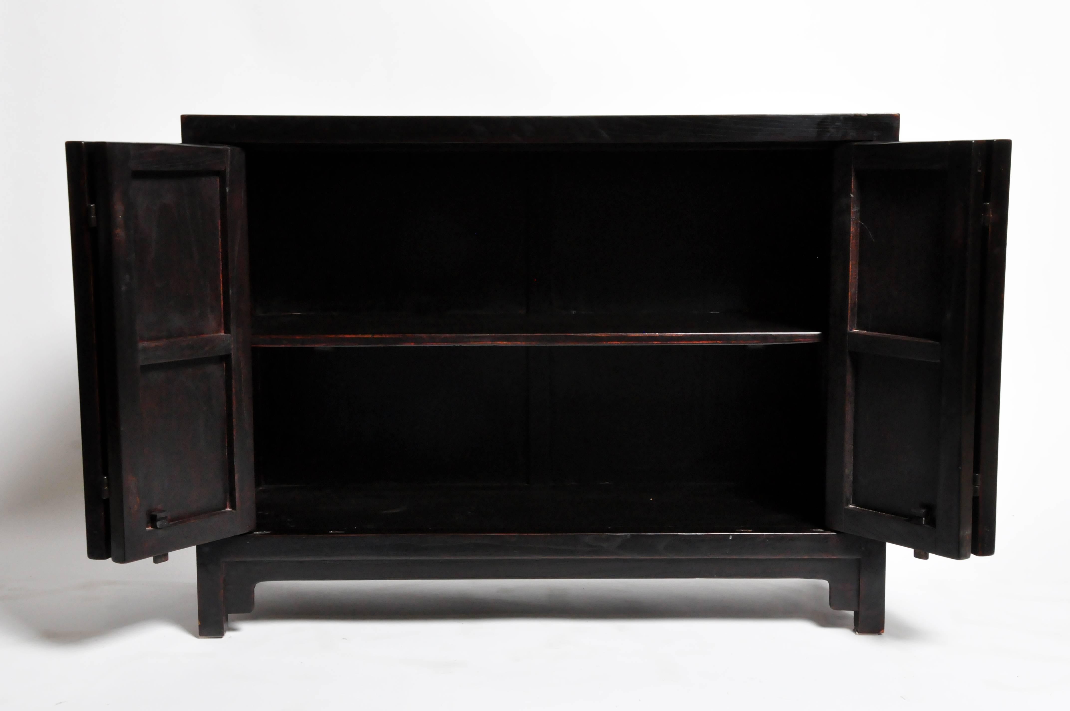 Chinese Side Chest with Bi-Folding Doors and a Shelf 5