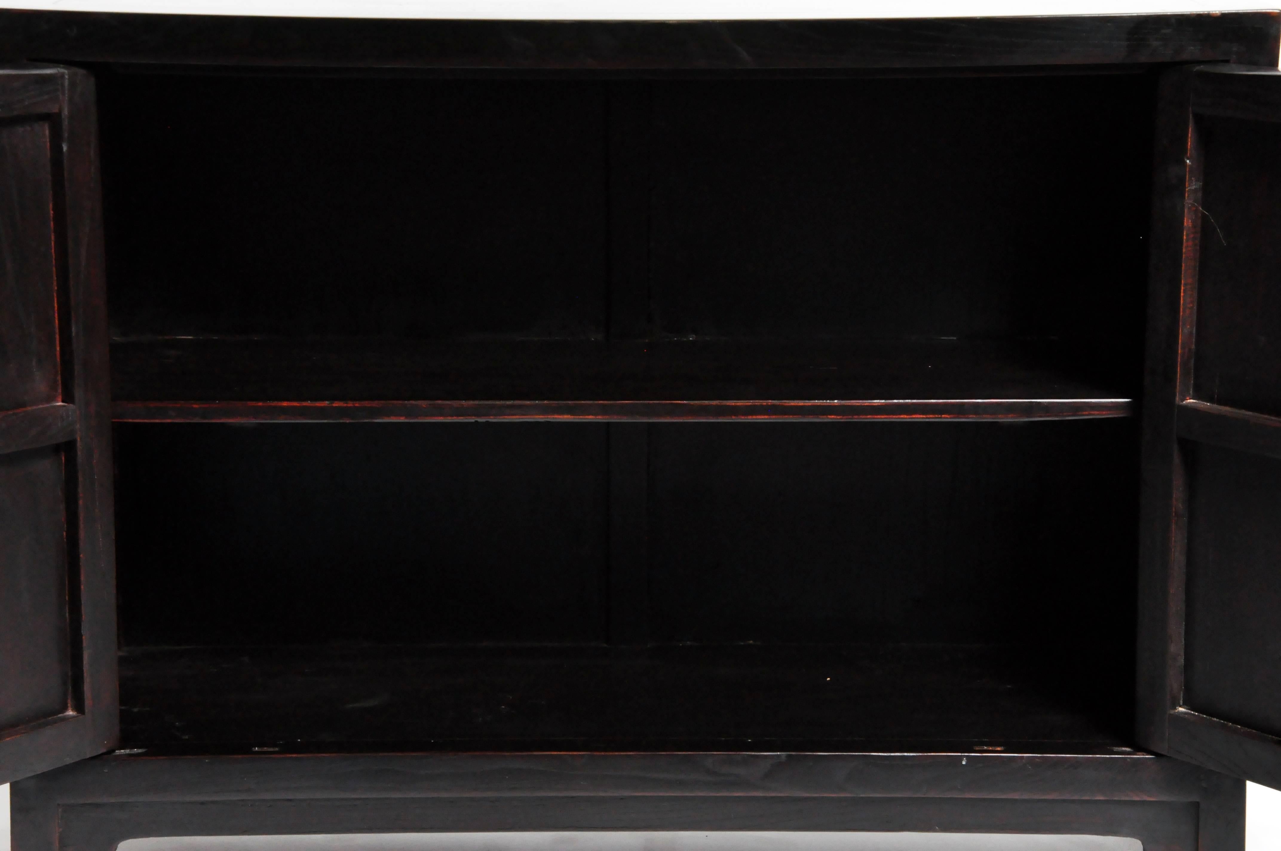 Chinese Side Chest with Bi-Folding Doors and a Shelf 6