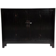 Chinese Side Chest with Bi-Folding Doors and a Shelf
