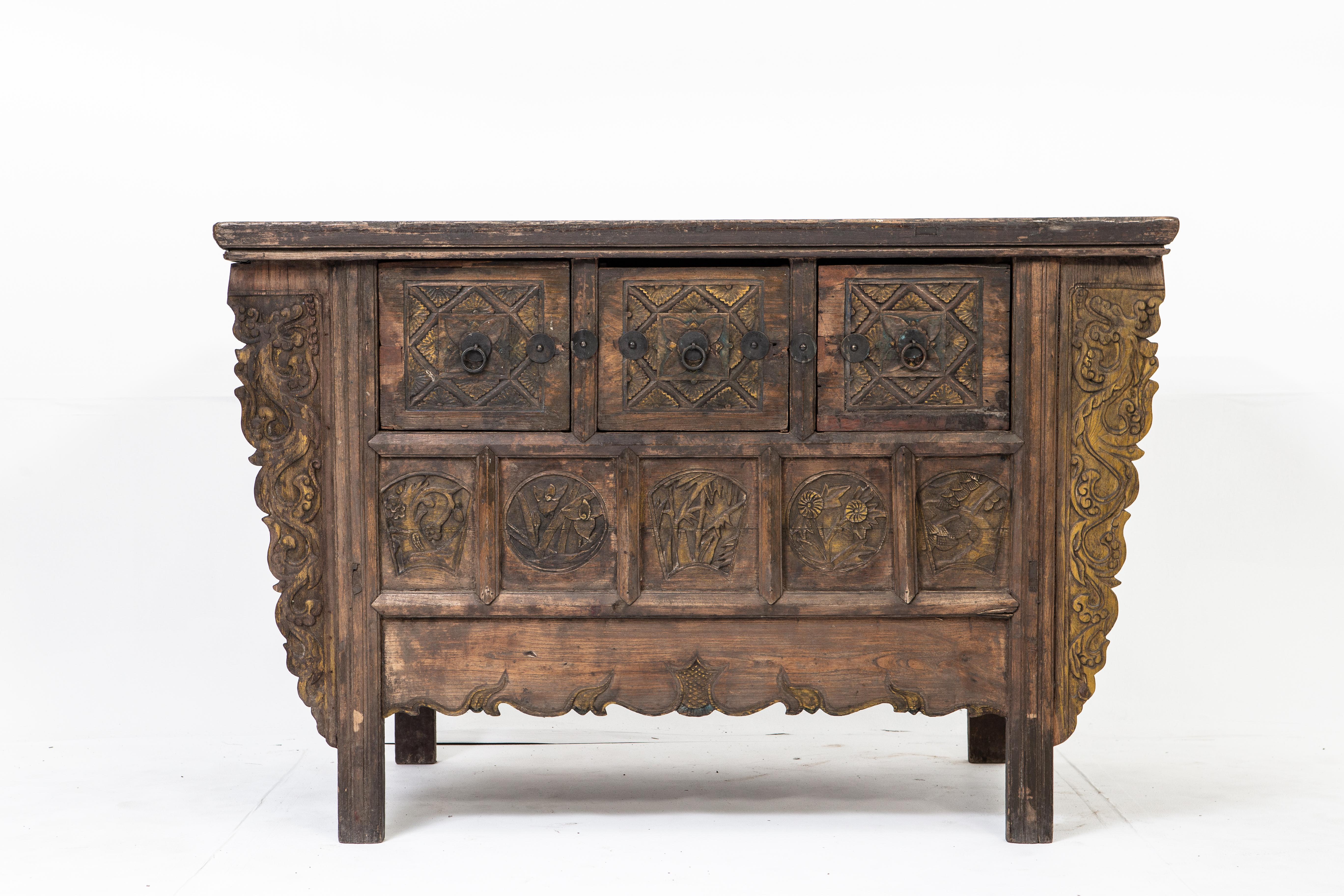 Chinese Side Chest with Three Drawers 4
