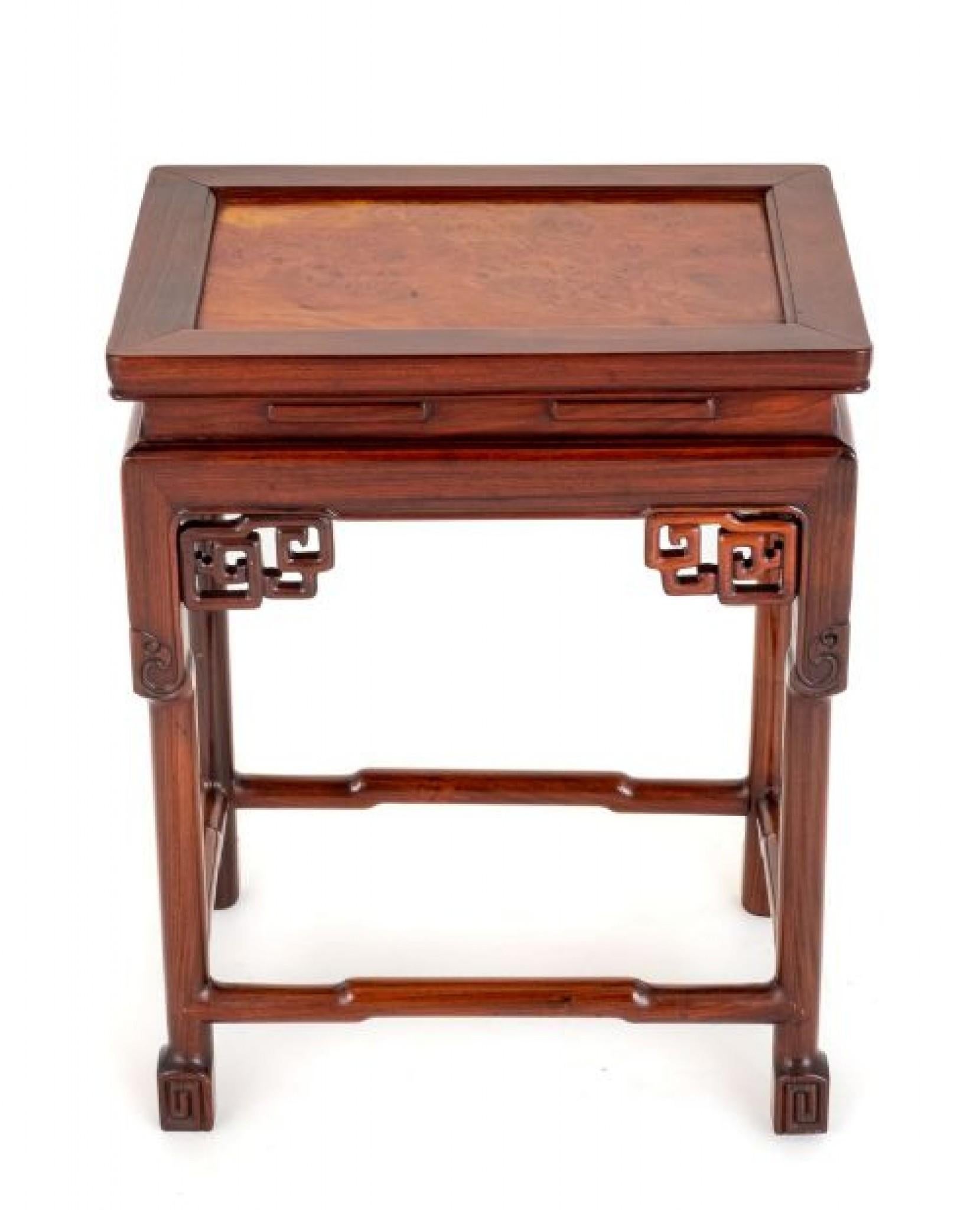 Early 20th Century Chinese Side Table Antique Hardwood, 1920