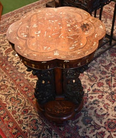 Chinese Side Table Hardwood Bone Inlay 1840