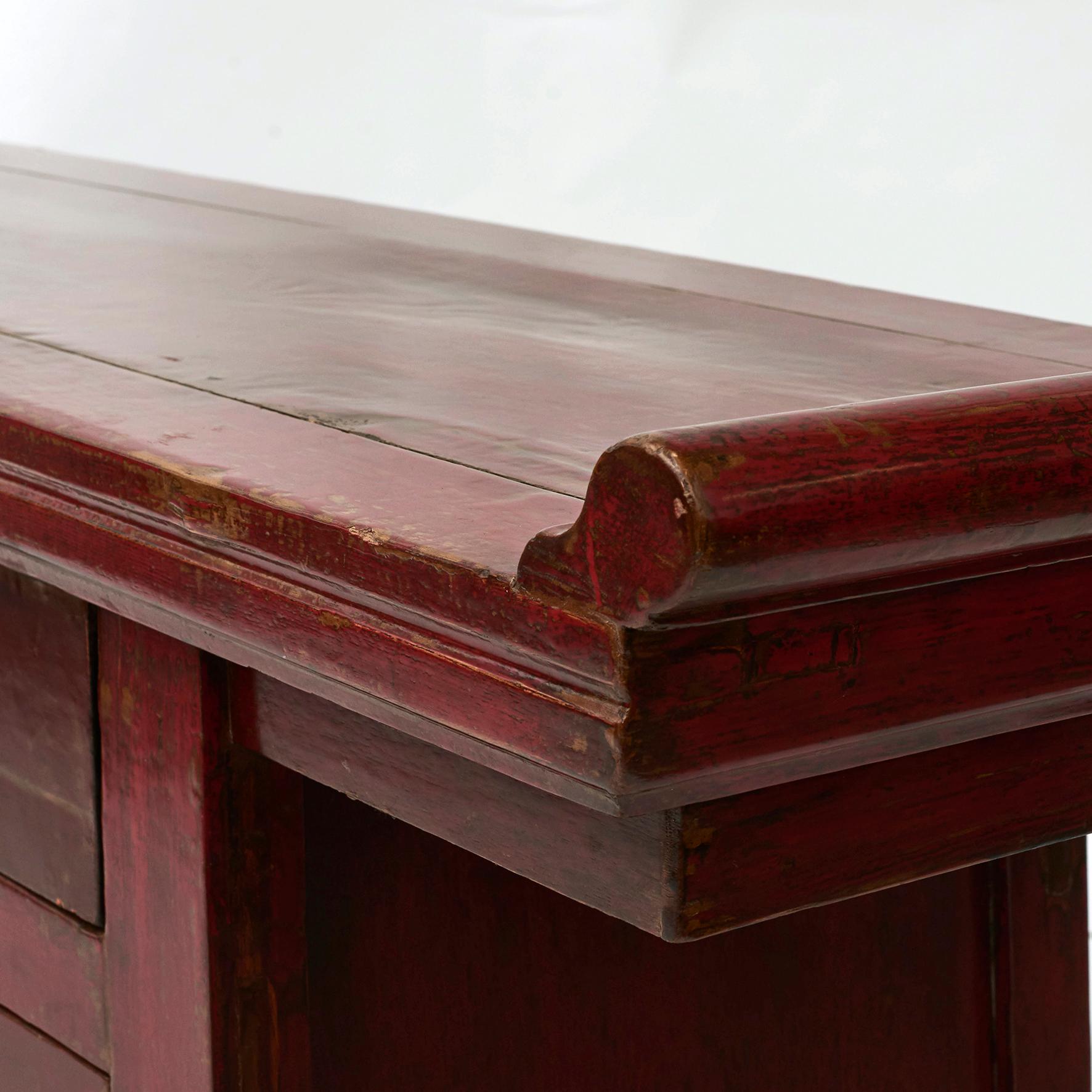 Chinese Red Lacquered Sideboard 5