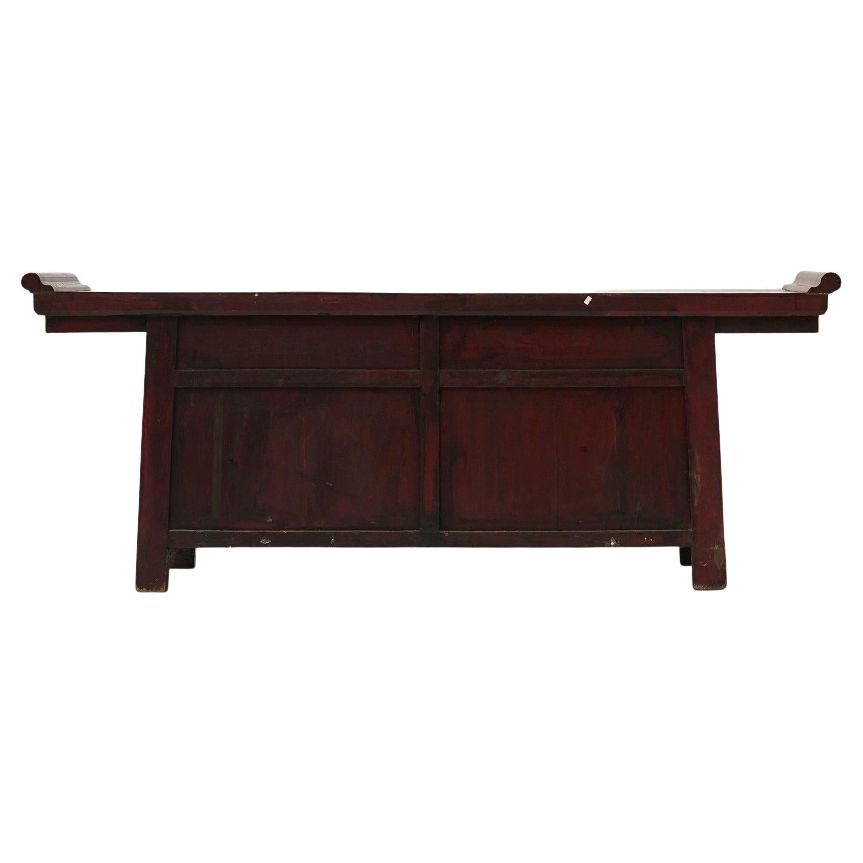 Chinese Red Lacquered Sideboard  In Good Condition For Sale In Kastrup, DK