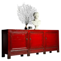 Credenza cinese laccata in rosso