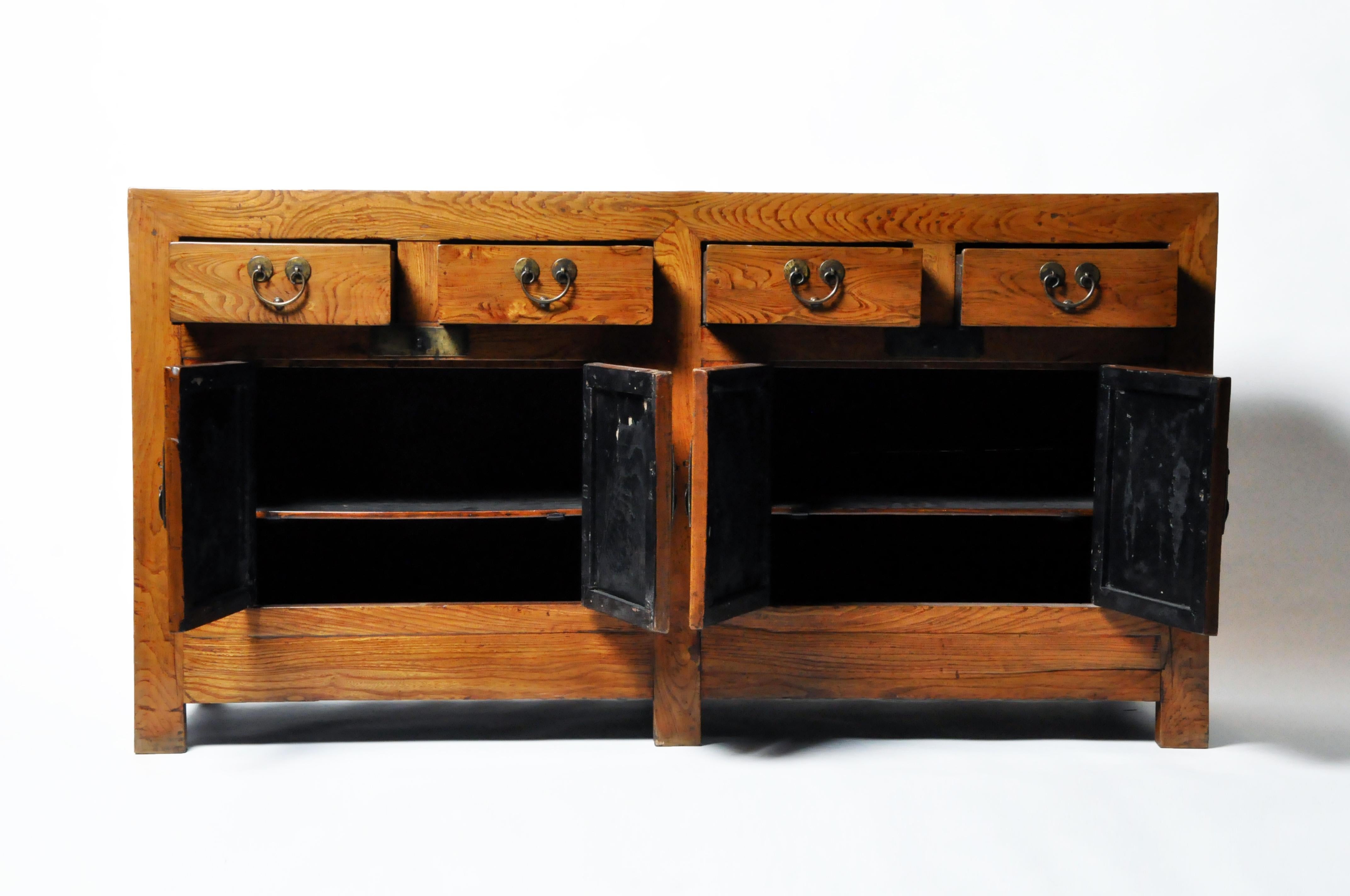20th Century Chinese Sideboard with Four Drawers and Two Pairs of Doors