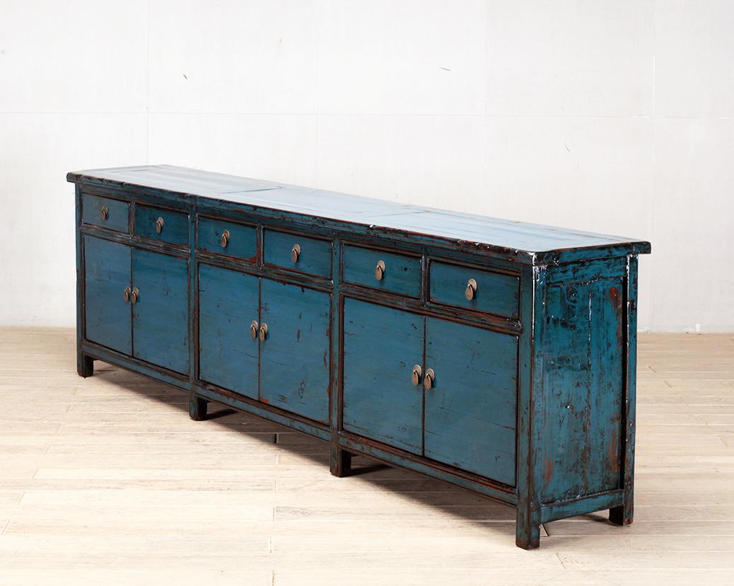 Chinese Sideboard with Six Drawers and Restoration In Good Condition In Chicago, IL