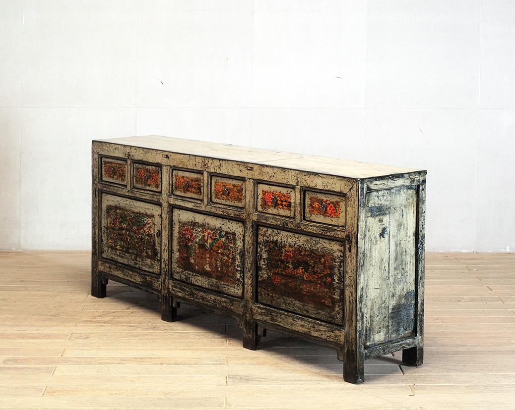 19th Century Chinese Sideboard with Six Drawers and Restoration