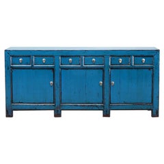 Antique Chinese Sideboard with Six Drawers and Restoration