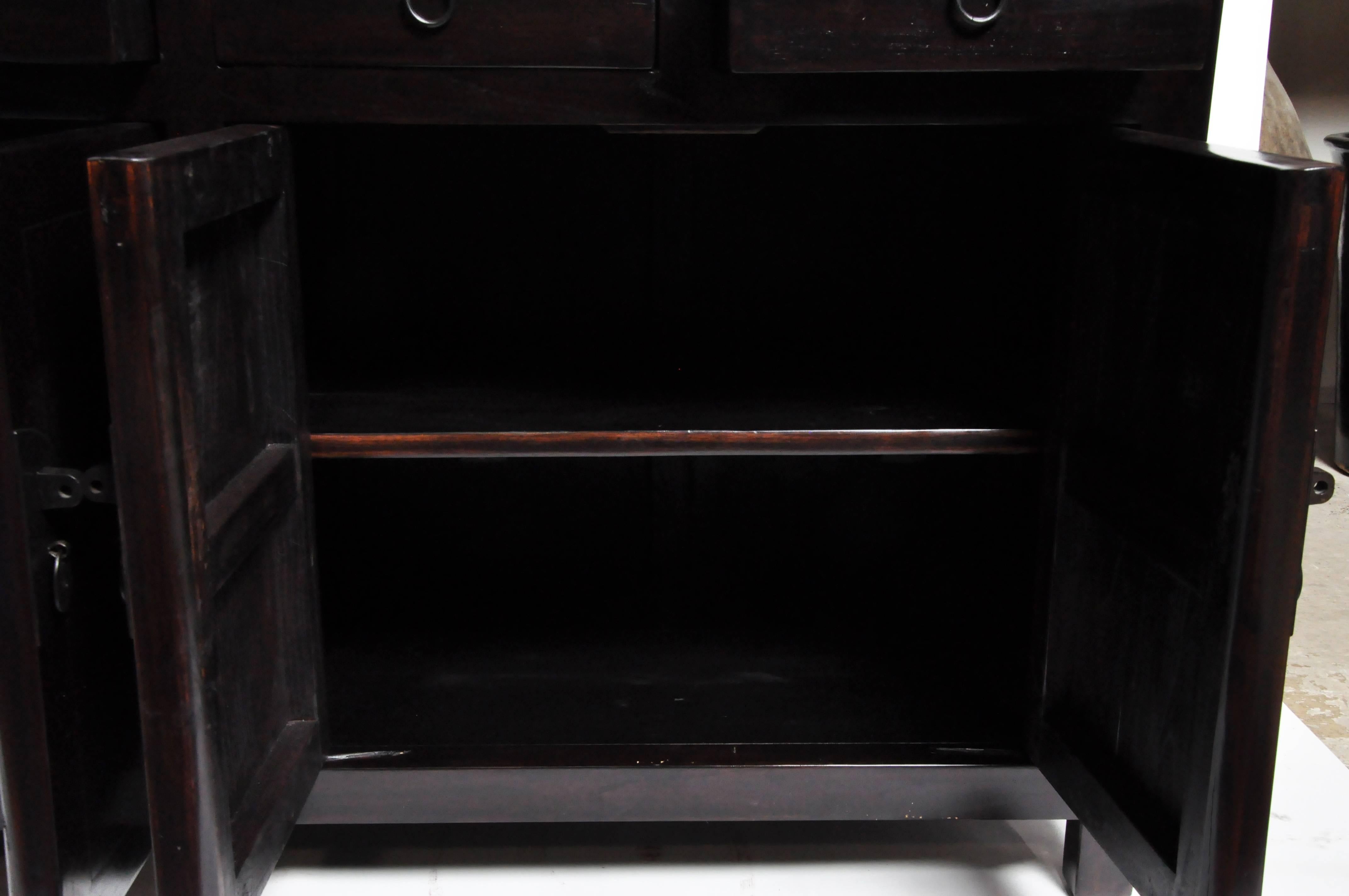 Chinese Sideboard with Six Drawers and Three Shelves 7