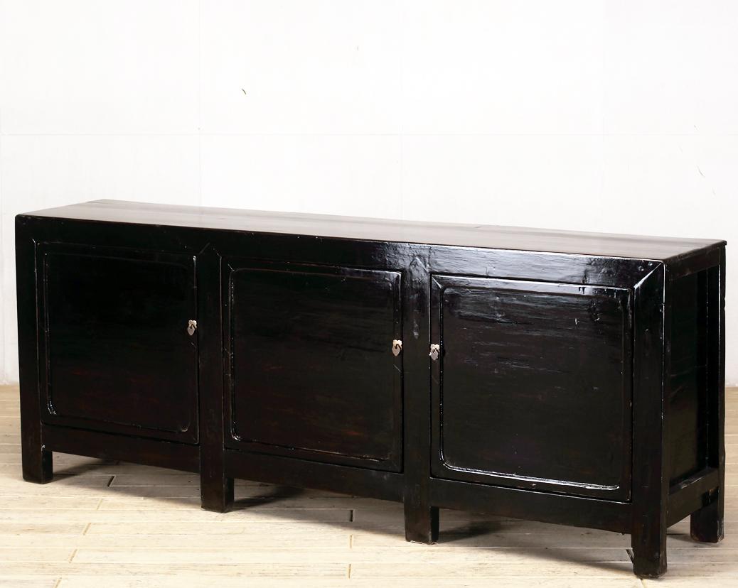 Reclaimed Wood Chinese Sideboard with Three Drawers and Restoration