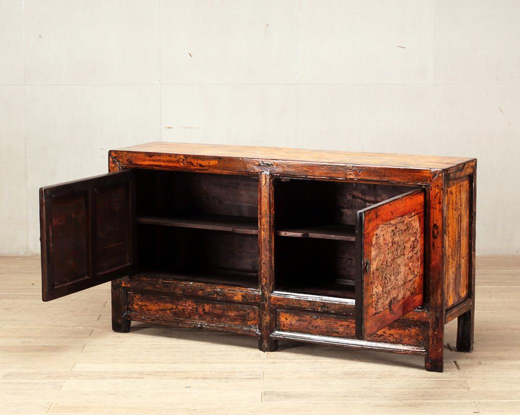 Chinese Sideboard with Two Doors and Restoration 1