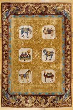 Chinese silk carpet gold 265 X 169 cm Art Deco