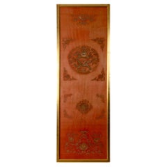 Chinese Silk Embroidered Chair Cover, 19th Century