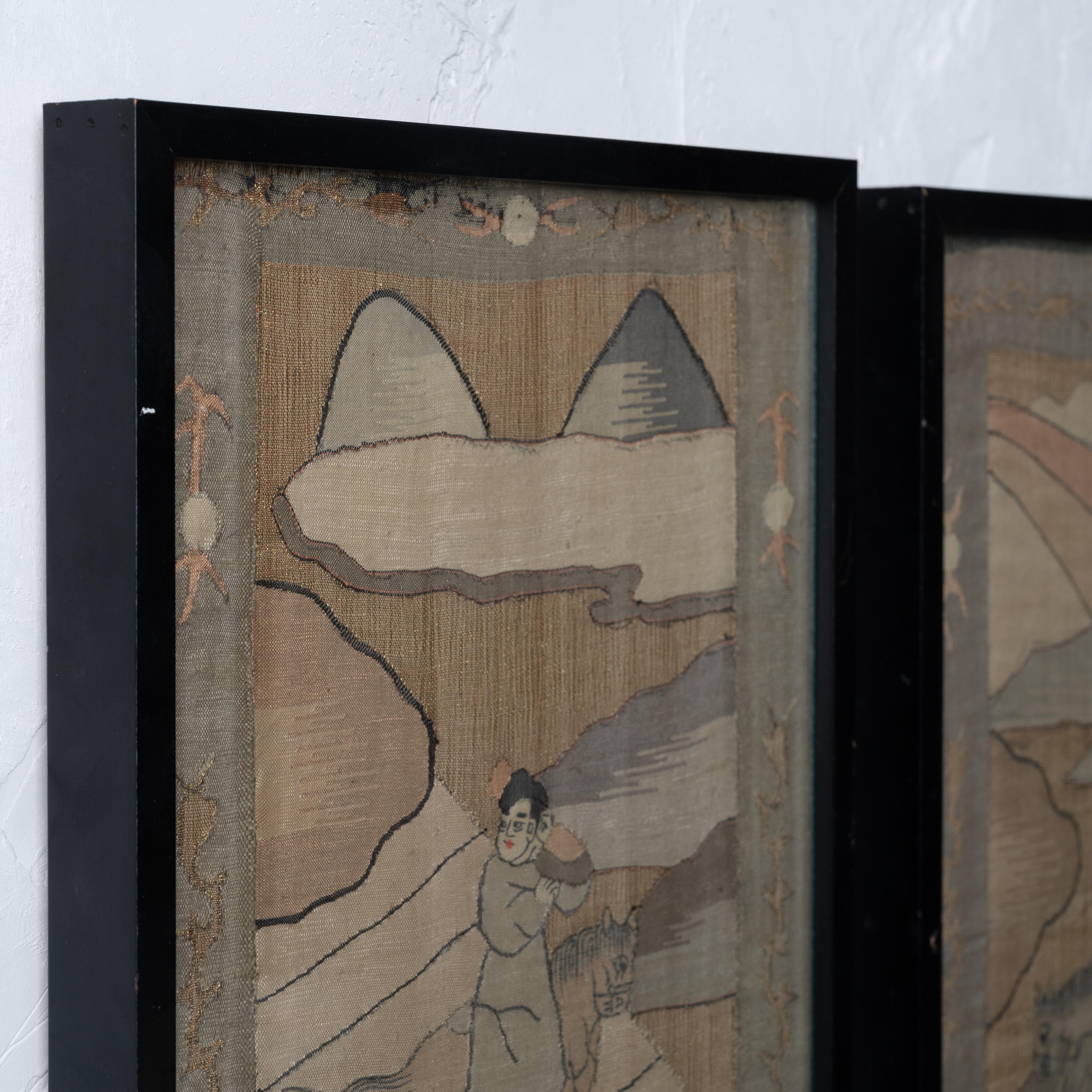 Chinese Silk Kesi Panels, 19th Century For Sale 7