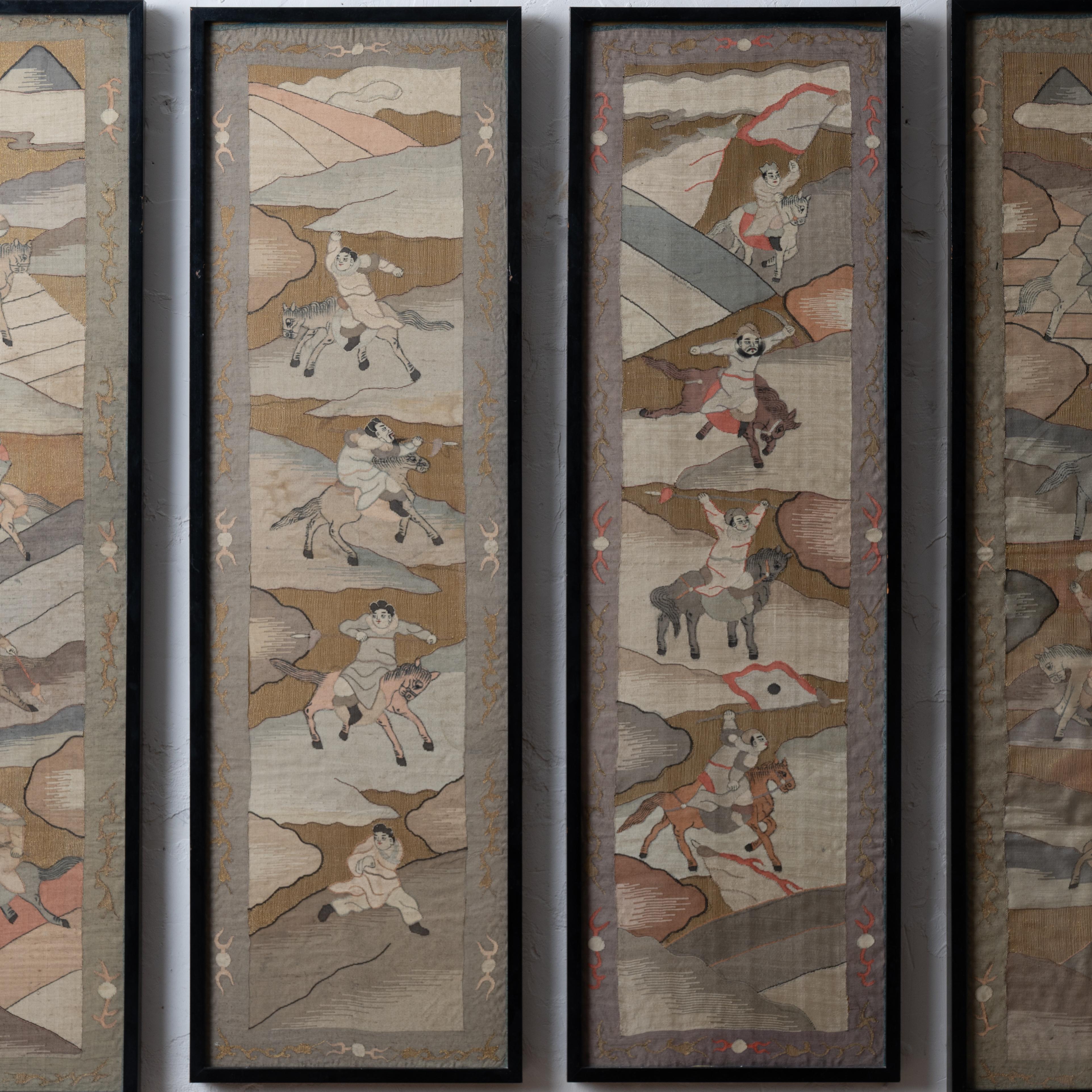 Chinese Silk Kesi Panels, 19th Century In Good Condition For Sale In Savannah, GA