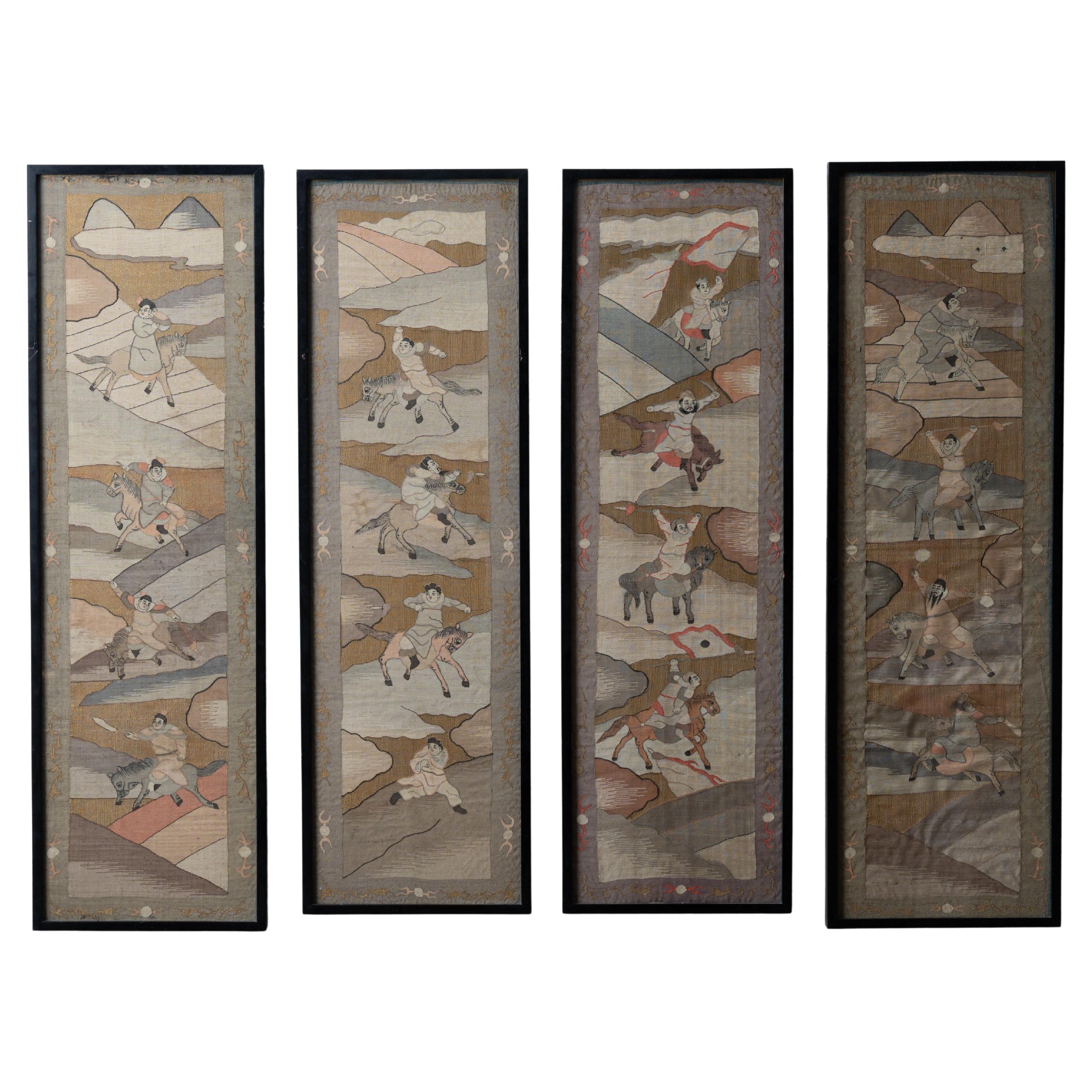 Chinese Silk Kesi Panels, 19th Century