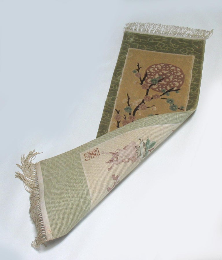 Chinese Silk Sculpted Pictorial Hanging Rug, China, 20th Century at 1stDibs