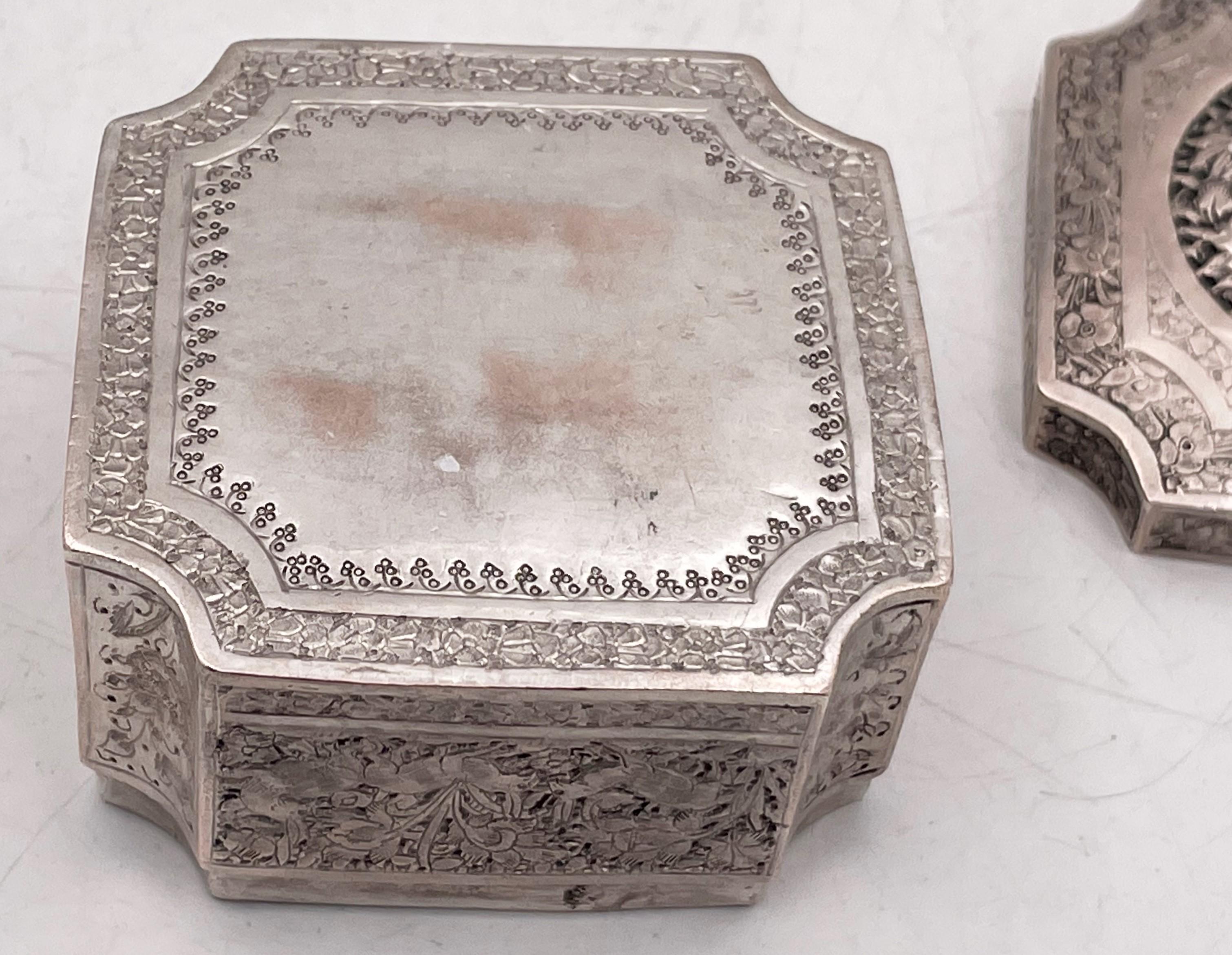Chinese Silver Box with Bird and Floral Motifs For Sale 4