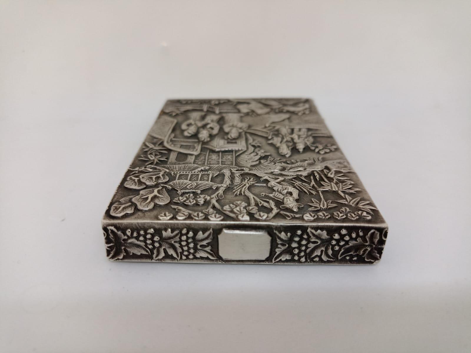 Chinese Silver Card Holder Artist Lee Ching For Sale 2