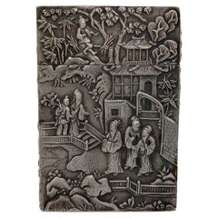 Antique Chinese Silver Card Holder Artist Lee Ching