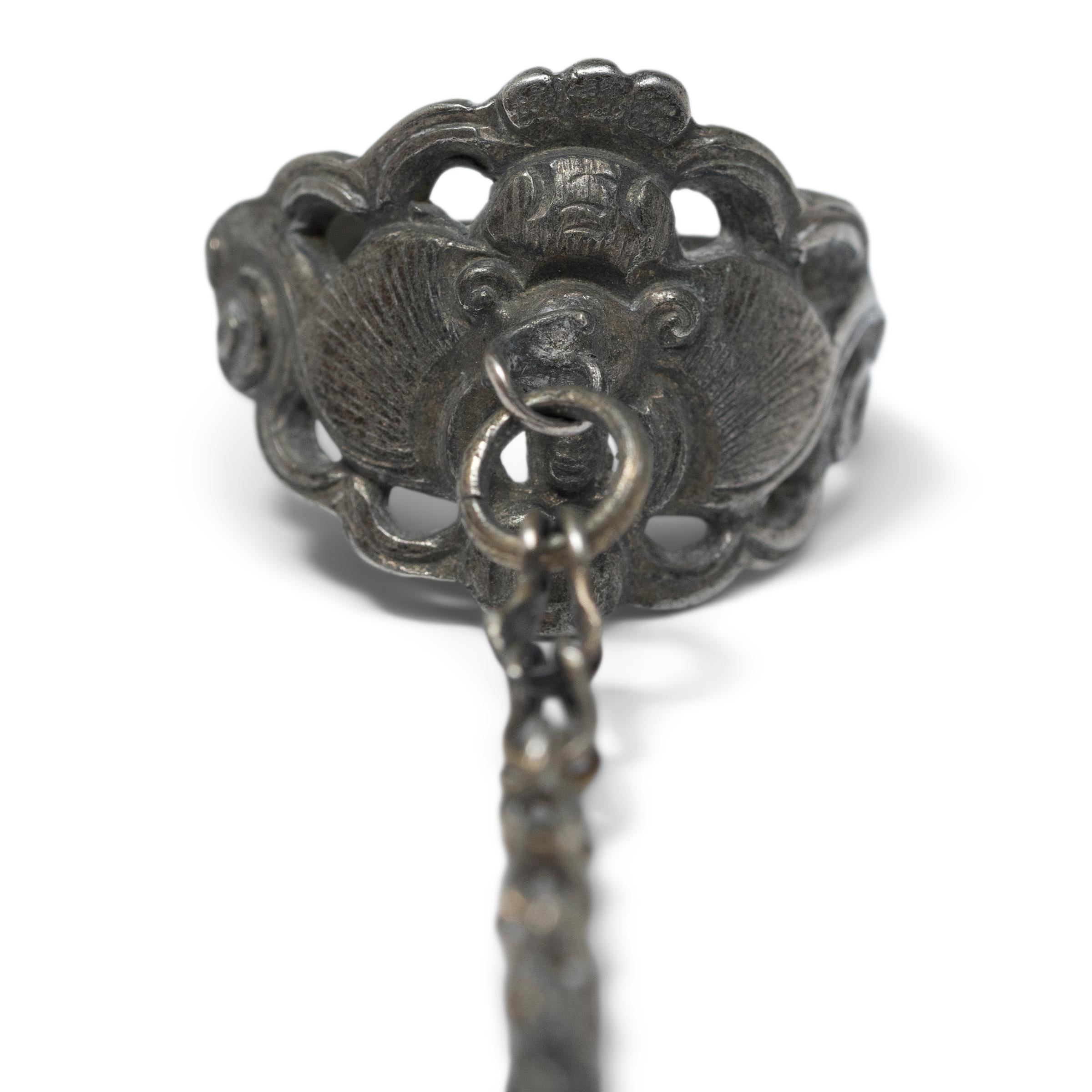 Qing Chinese Silver Charm Ring, circa 1900 For Sale